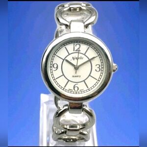 Novelle Silver Round Link 7" Bracelet Watch